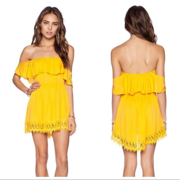 Lovers + Friends Dream Vacay Yellow Lace Dress XS - Picture 2 of 8